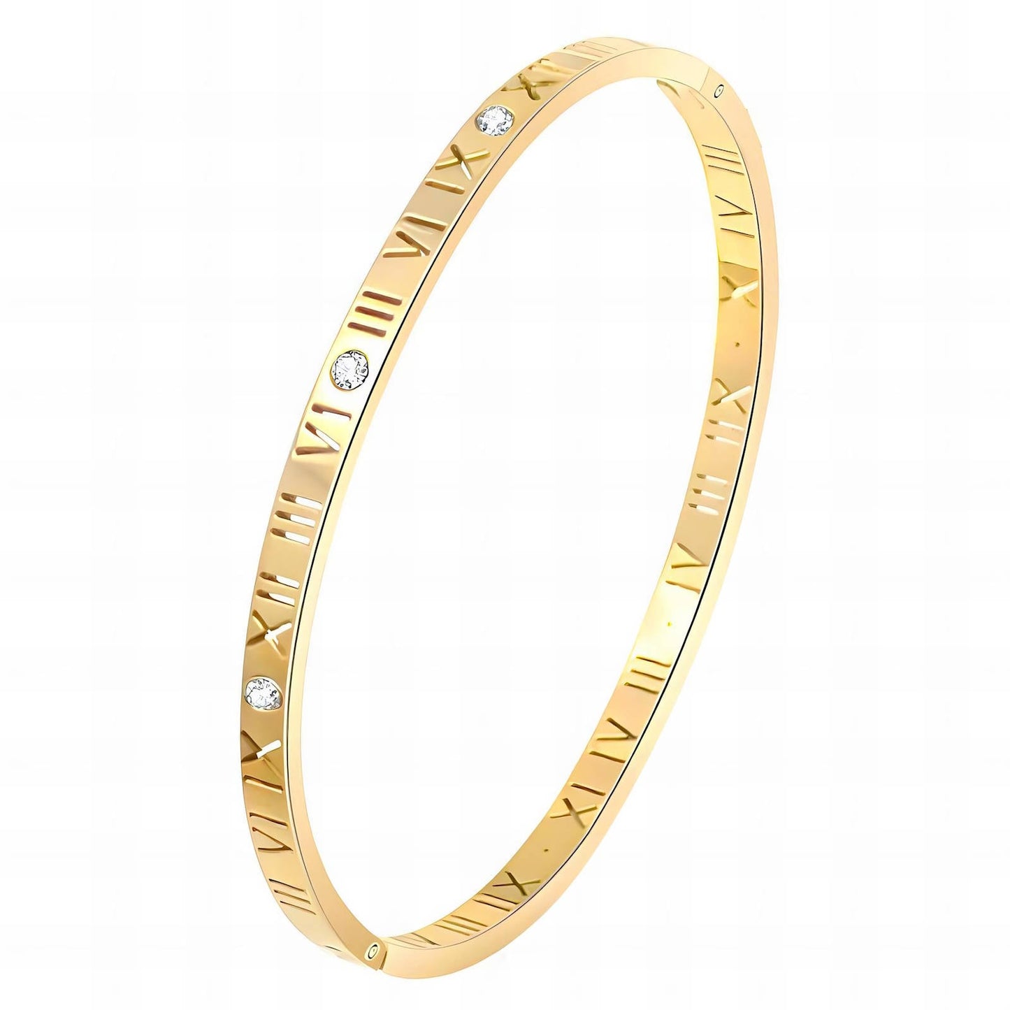 18K gold plated Romanian bangle gold stainless steel Kuwait Jewelique