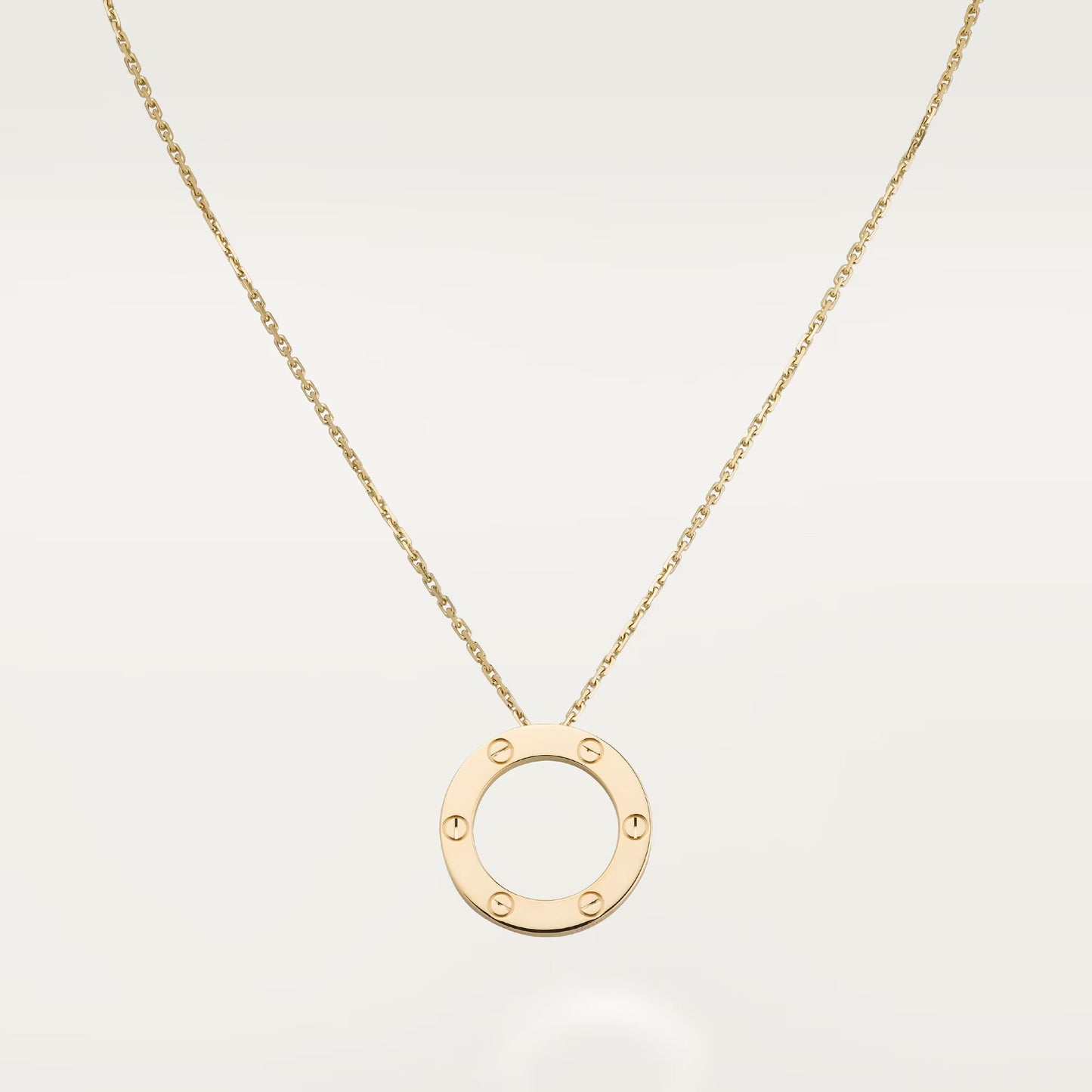 18K gold plated screw necklace worn model Kuwait Jewelique
