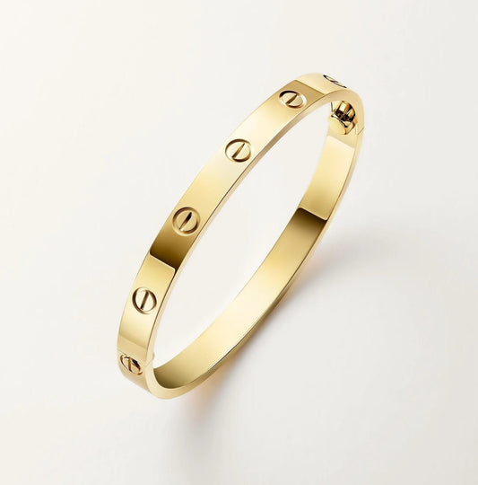 18K Gold Plated Love Screw Bangle