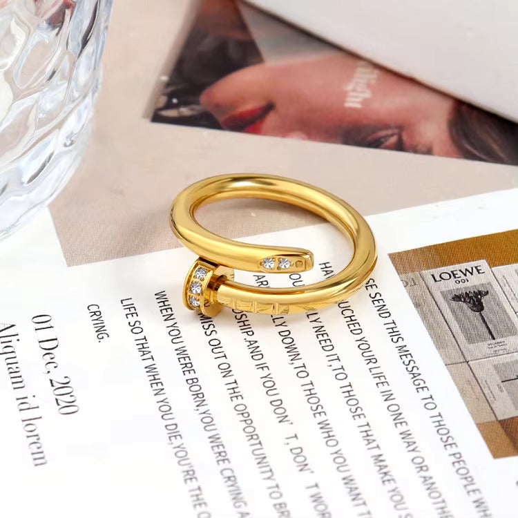 18K Gold Plated Nail Ring