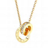 18K gold plated 2 Romanian rings necklace flat lay Kuwait Jewelique