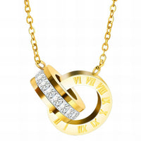 18K gold plated 2 Romanian rings necklace gold Kuwait Jewelique