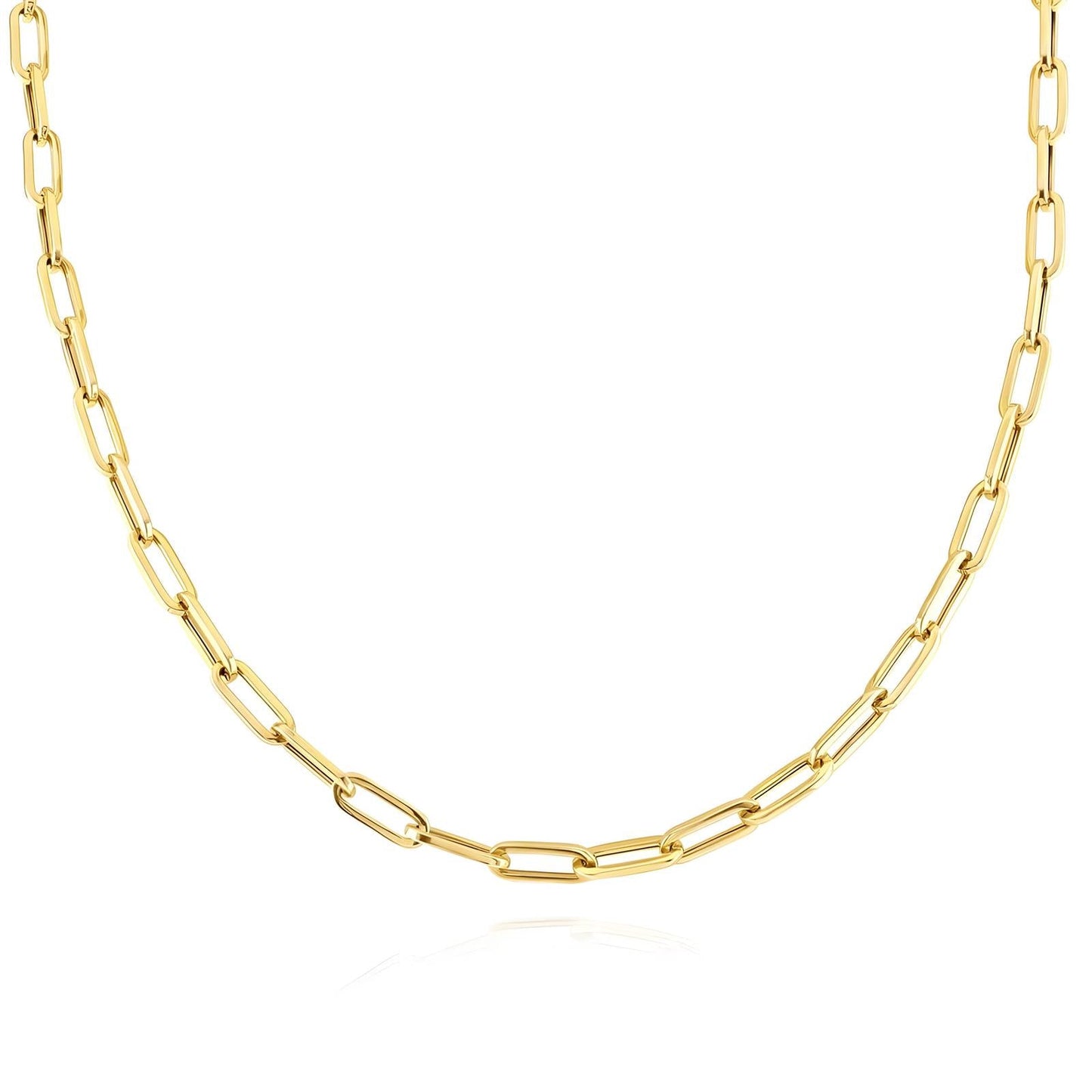 18K gold plated chain necklace gold stainless steel Kuwait Jewelique