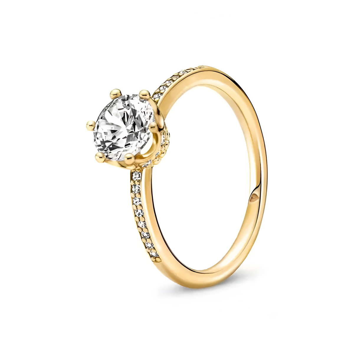 18K gold plated diamond ring gold zirconia stainless steel Kuwait Jewelique