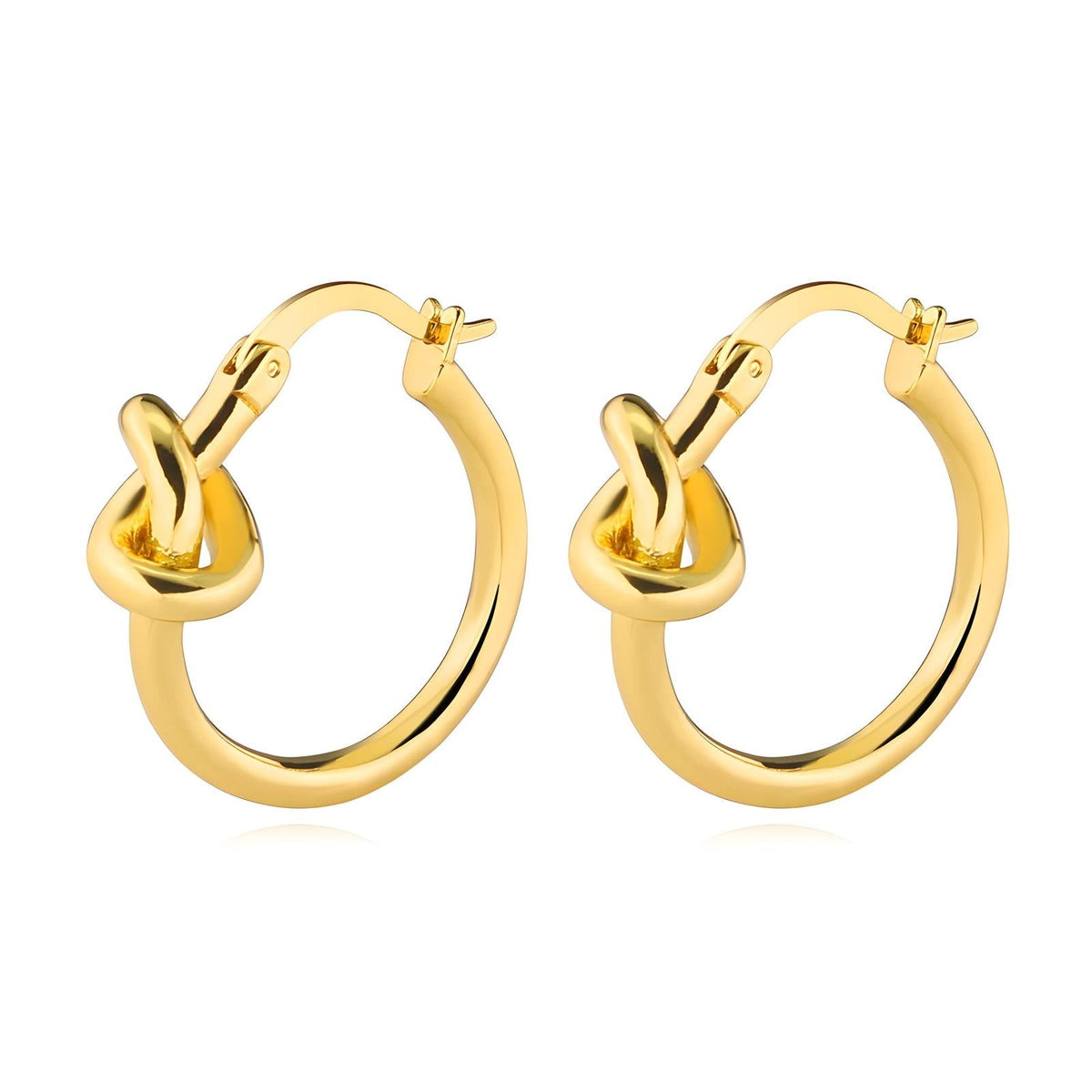 18K gold plated knot earrings gold stainless steel Kuwait Jewelique