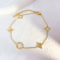 18K gold plated L7 bracelet gold stainless steel Kuwait Jewelique