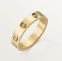 18K gold plated love ring gold with diamonds stainless steel Kuwait Jewelique
