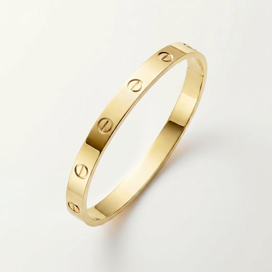 18K gold plated love screw bangle gold stainless steel waterproof Kuwait Jewelique