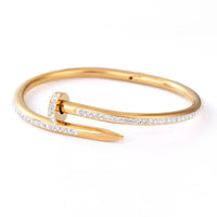 18K gold plated nail bangle full diamonds worn wrist Kuwait Jewelique