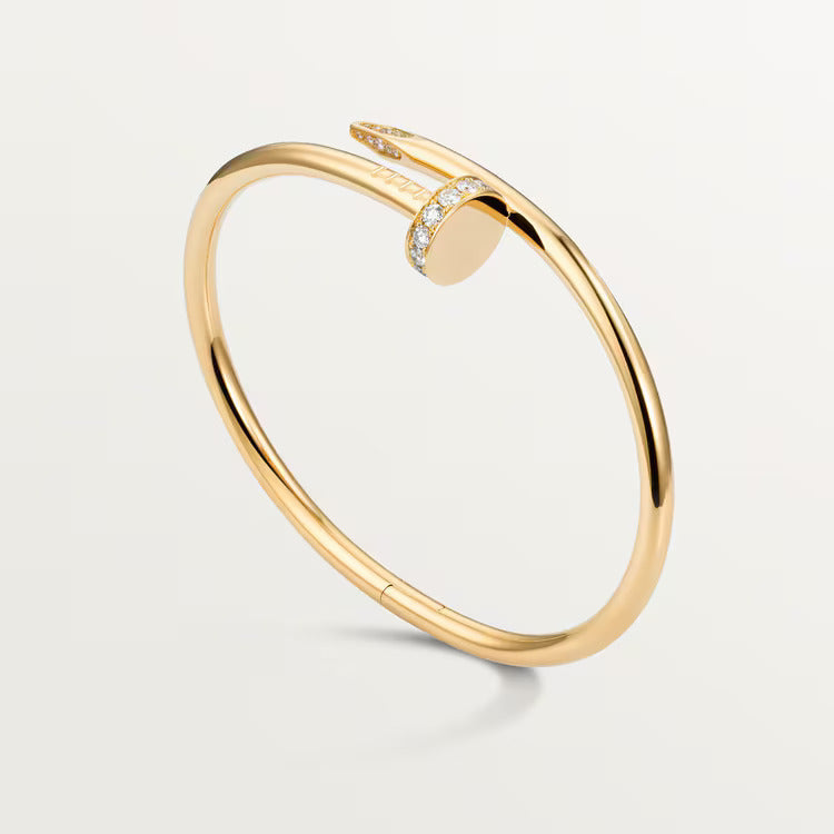 18K gold plated nail bangle silver without stones Kuwait Jewelique