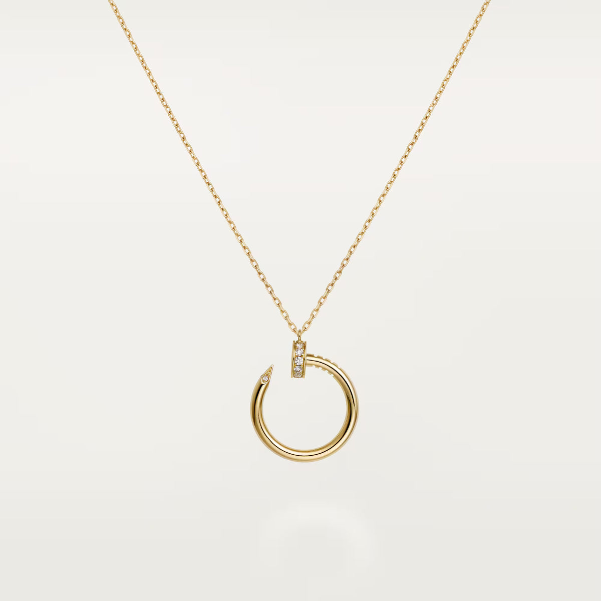 18K gold plated nail necklace without stones Kuwait Jewelique