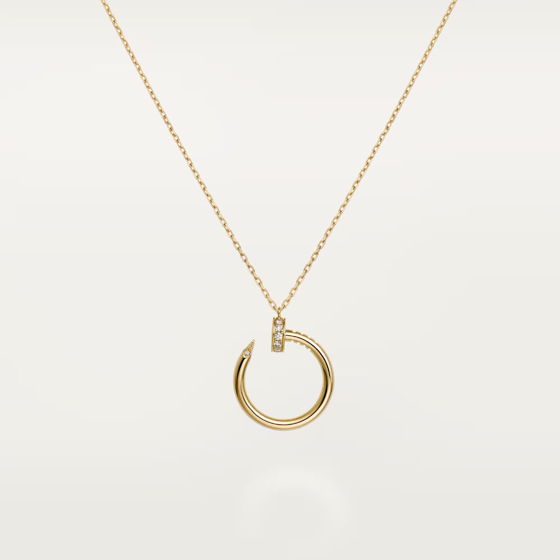 18K gold plated nail necklace without stones Kuwait Jewelique