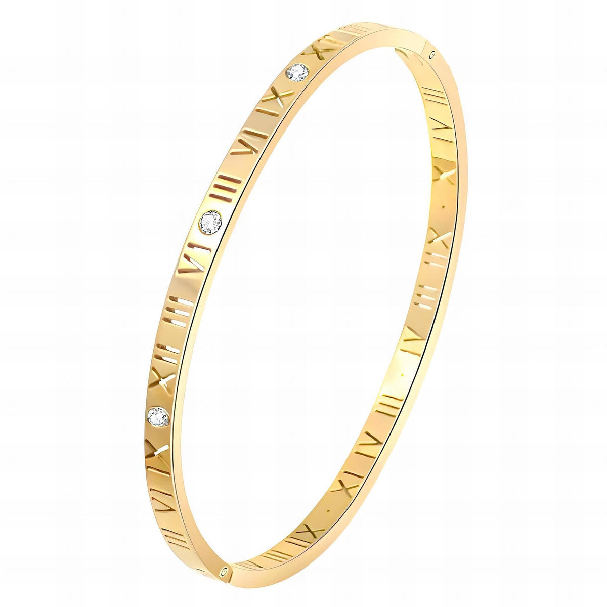 18K gold plated Romanian bangle gold stainless steel Kuwait Jewelique