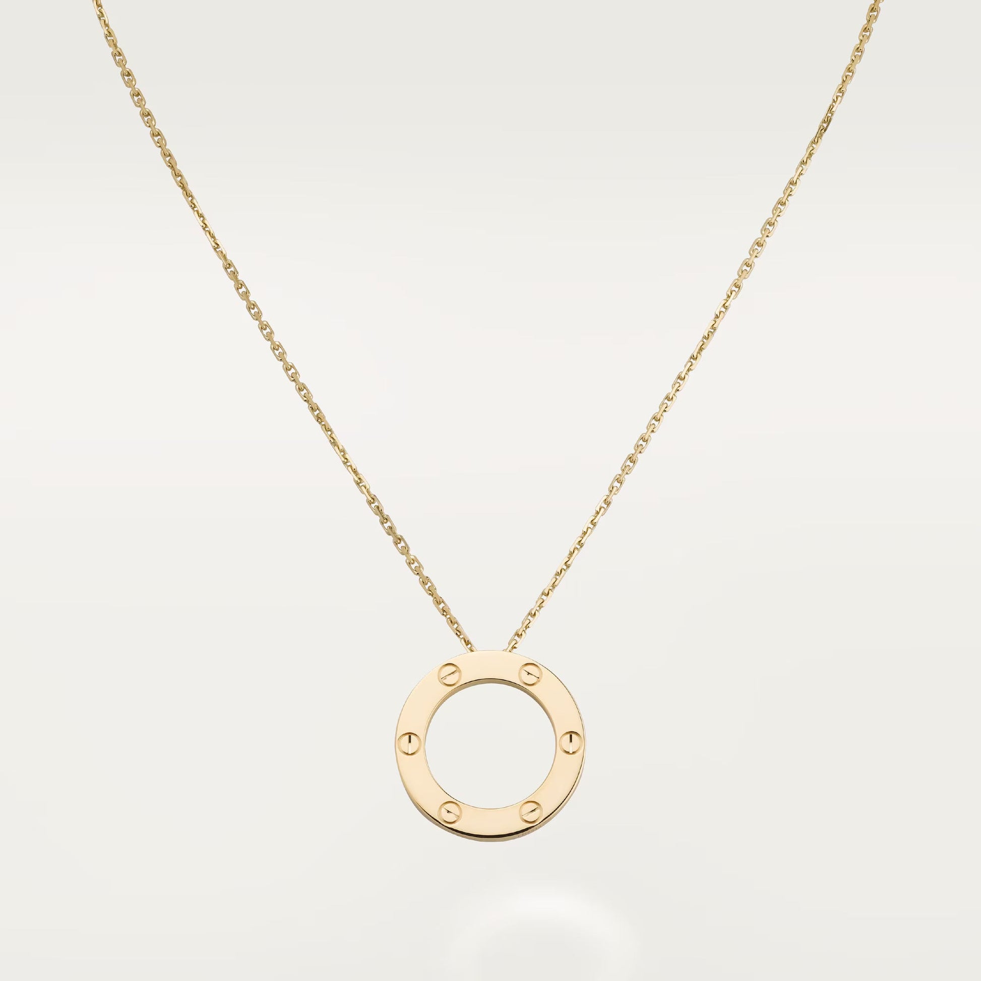 18K gold plated screw necklace worn model Kuwait Jewelique