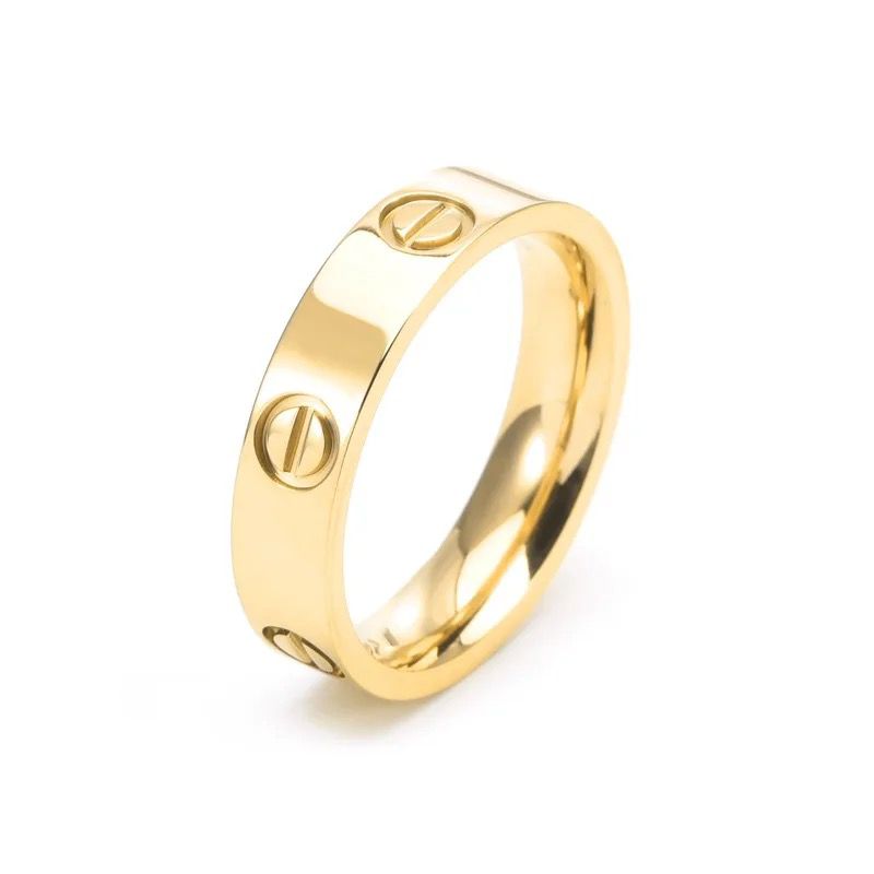 18K gold plated screw ring gold stainless steel Kuwait Jewelique