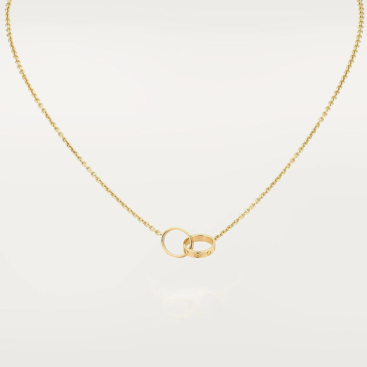 18K gold plated screw rings necklace close up Kuwait Jewelique