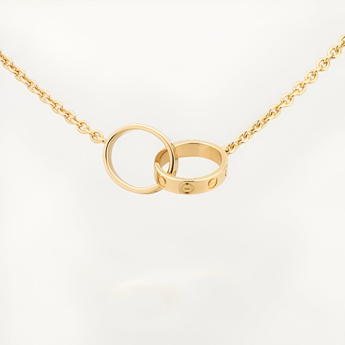 18K gold plated screw rings necklace gold Kuwait Jewelique