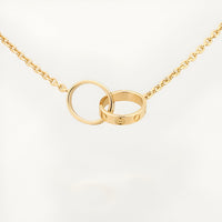 18K gold plated screw rings necklace gold Kuwait Jewelique