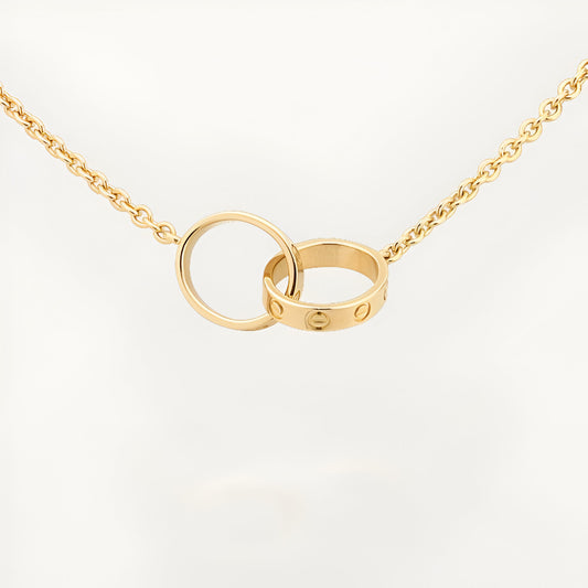 18K gold plated screw rings necklace gold Kuwait Jewelique