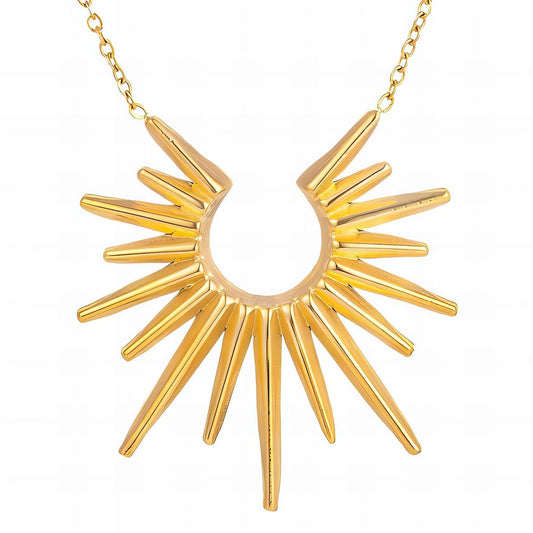 18K gold plated sun necklace gold stainless steel Kuwait Jewelique