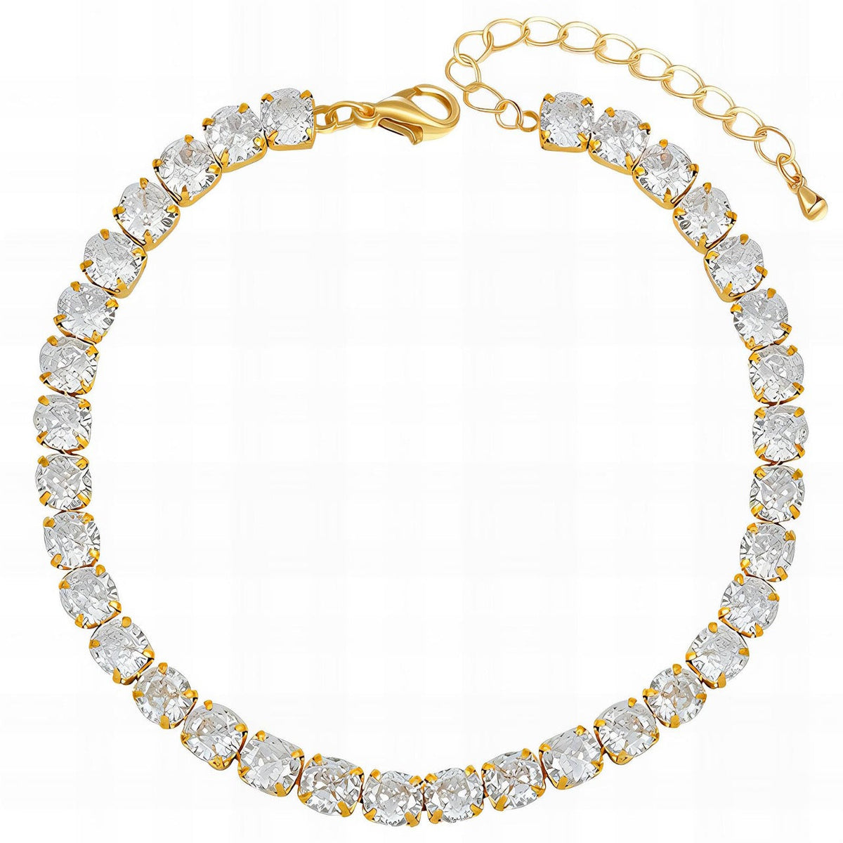 18K gold plated tennis bracelet zirconia stones gold adjustable Kuwait Jewelique