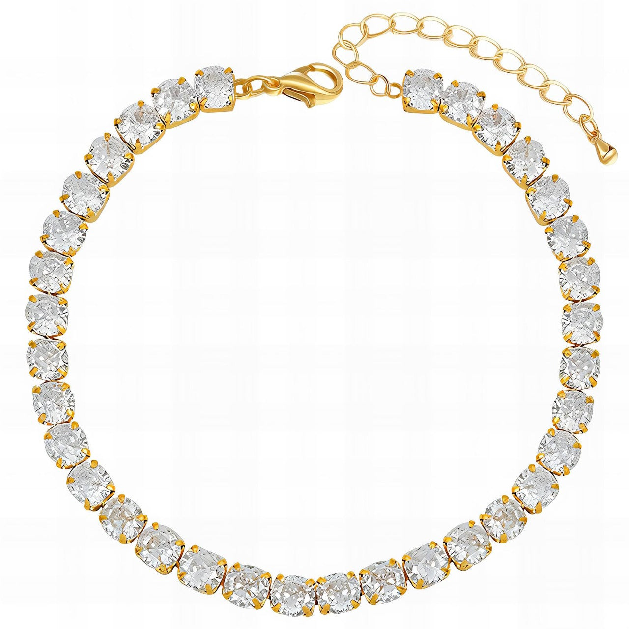 18K gold plated tennis bracelet zirconia stones gold adjustable Kuwait Jewelique