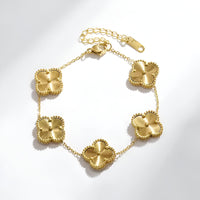18K gold plated VC bracelet gold four leaf stainless steel Kuwait Jewelique