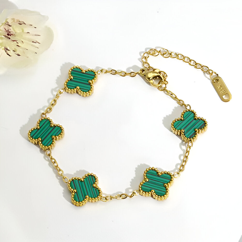 18K gold plated VC bracelet green variant Kuwait Jewelique