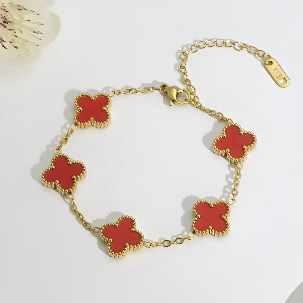 18K gold plated VC bracelet dark red variant Kuwait Jewelique