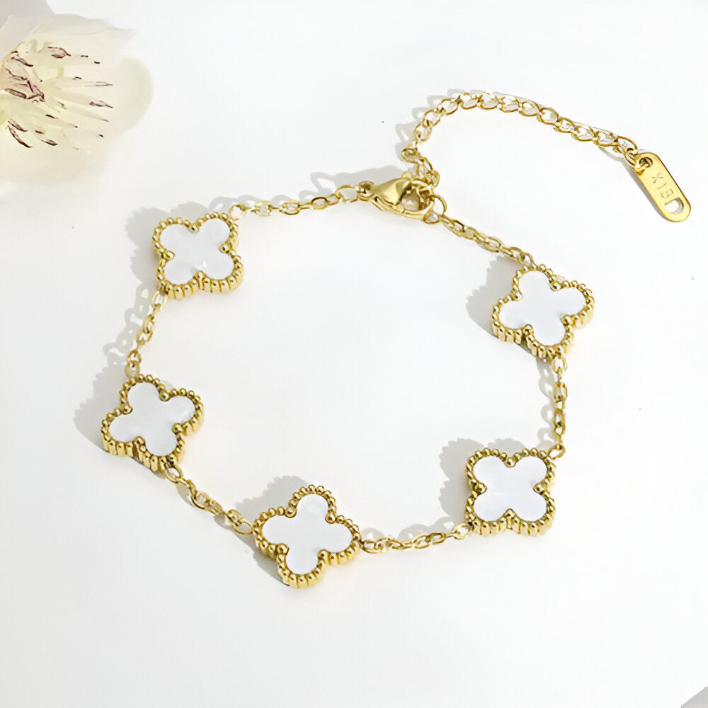18K gold plated VC bracelet white variant Kuwait Jewelique