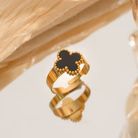 18K gold plated VC ring black variant Kuwait Jewelique