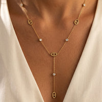 18K Gold Plated D Necklace