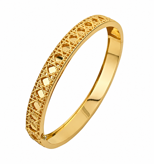 18K Gold Plated D Bangle