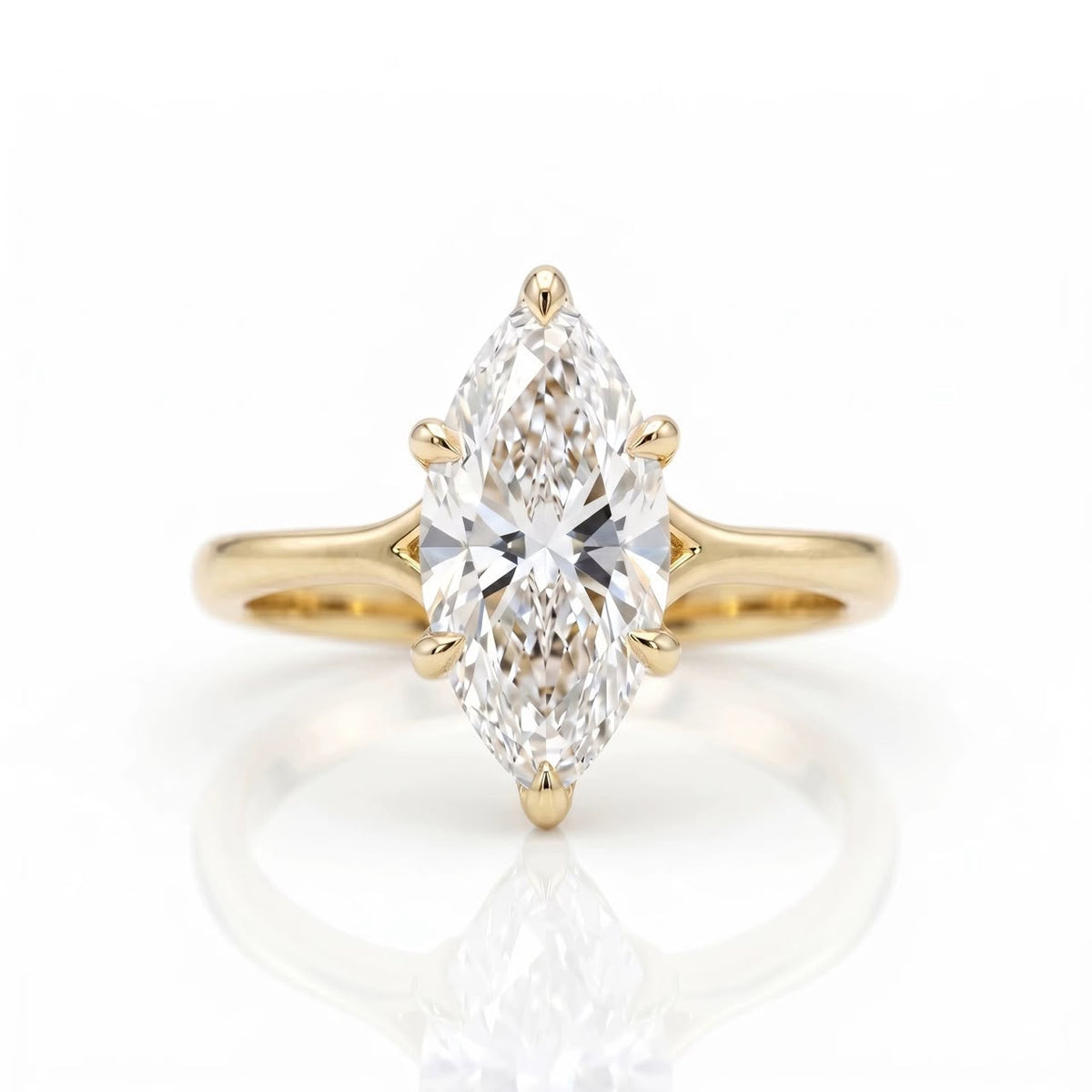 18K Gold Plated Big Diamond Ring