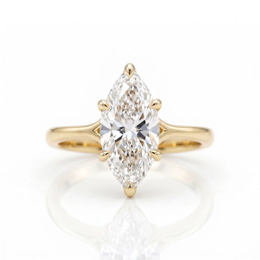 18K Gold Plated Big Diamond Ring