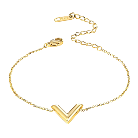 18K gold plated V Bracelet